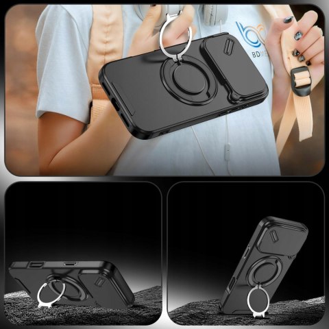 Etui Case do iPhone 17 Pro Max Pancerne Czarne Osłona Aparatu do MagSafe