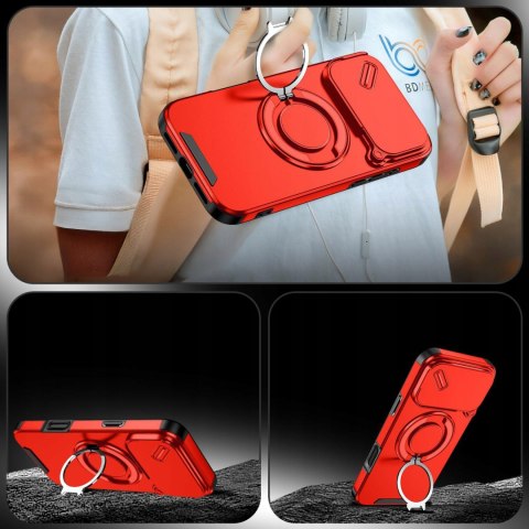 Etui Case do iPhone 17 Pro Max Pancerne Czerwone Osłona Aparatu do MagSafe