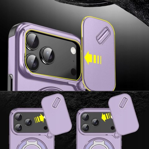 Etui Case do iPhone 17 Pro Max Pancerne Fioletowe Osłona Aparatu do MagSafe