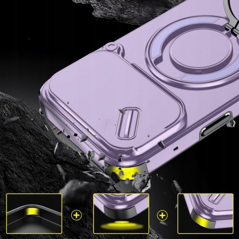 Etui Case do iPhone 17 Pro Max Pancerne Fioletowe Osłona Aparatu do MagSafe