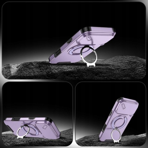 Etui Case do iPhone 17 Pro Max Pancerne Fioletowe Osłona Aparatu do MagSafe