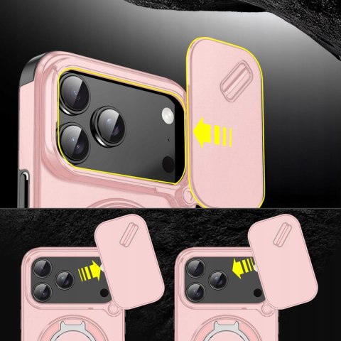 Etui Case do iPhone 17 Pro Max Pancerne Różowe Osłona Aparatu do MagSafe