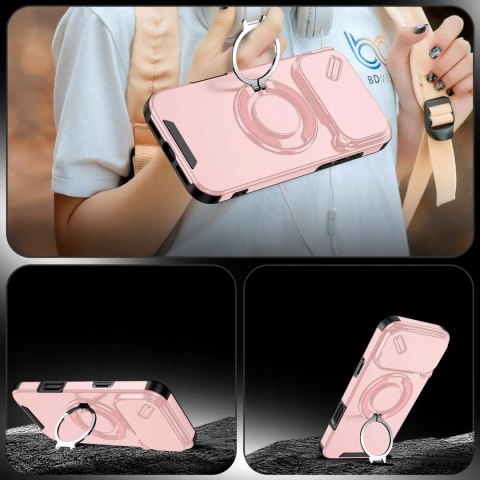 Etui Case do iPhone 17 Pro Max Pancerne Różowe Osłona Aparatu do MagSafe