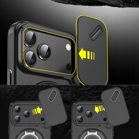 Etui Case do iPhone 17 Pro Pancerne Czarne Osłona Aparatu do MagSafe