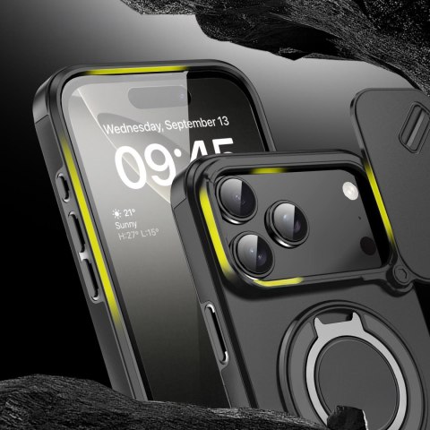 Etui Case do iPhone 17 Pro Pancerne Czarne Osłona Aparatu do MagSafe