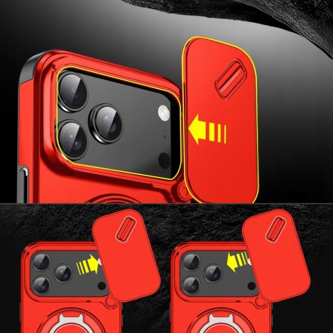 Etui Case do iPhone 17 Pro Pancerne Czerwone Osłona Aparatu do MagSafe