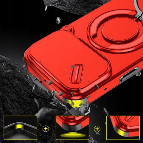 Etui Case do iPhone 17 Pro Pancerne Czerwone Osłona Aparatu do MagSafe