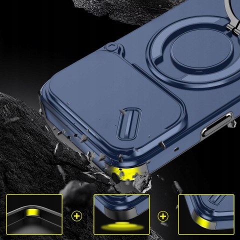 Etui Case do iPhone 17 Pro Pancerne Niebieskie Osłona Aparatu do MagSafe
