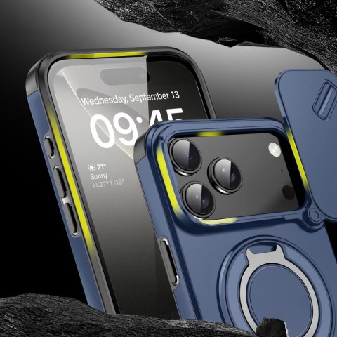 Etui Case do iPhone 17 Pro Pancerne Niebieskie Osłona Aparatu do MagSafe