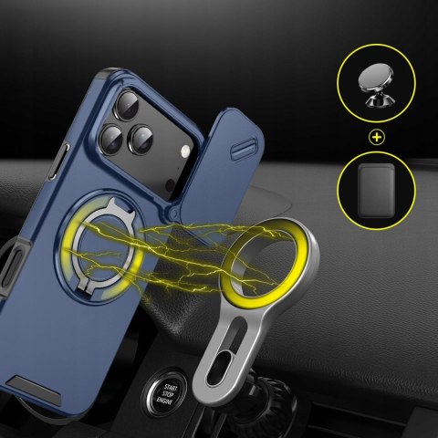 Etui Case do iPhone 17 Pro Pancerne Niebieskie Osłona Aparatu do MagSafe