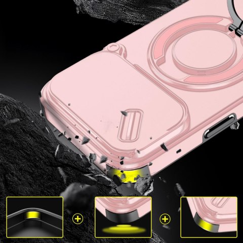 Etui Case do iPhone 17 Pro Pancerne Różowe Osłona Aparatu do MagSafe