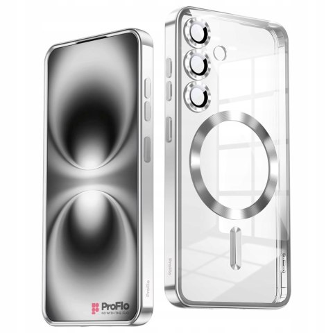 Etui ProFlo do SAMSUNG S25 Srebrne do MagSafe Przezroczysty Case Srebrny