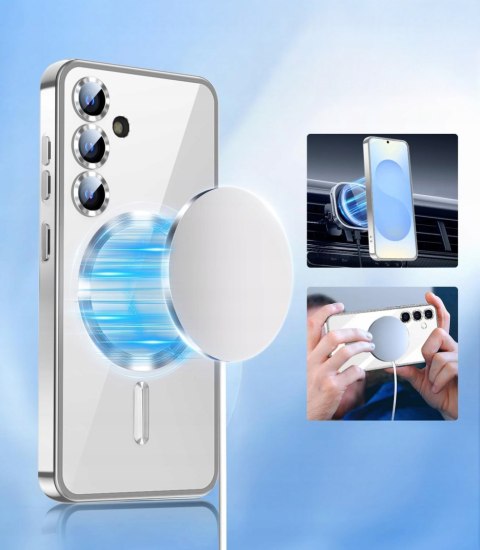 Etui ProFlo do SAMSUNG S25 Srebrne do MagSafe Przezroczysty Case Srebrny