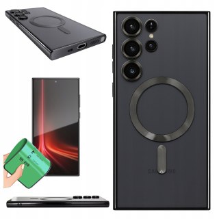 Etui ProFlo i Folia do SAMSUNG S24 ULTRA do MagSafe Czarne Ochrona Aparatu