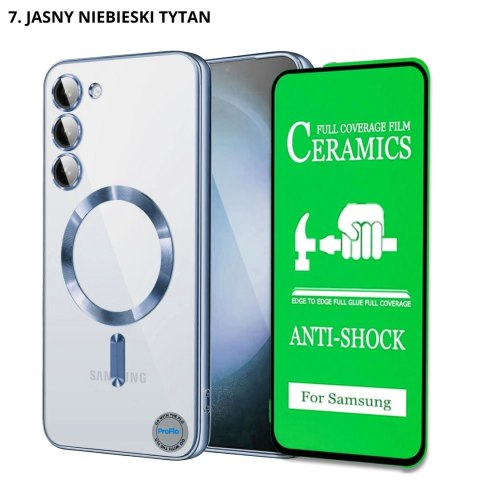 Etui do SAMSUNG S23 i Folia na Ekran Różowy do MagSafe Ochrona Aparatu