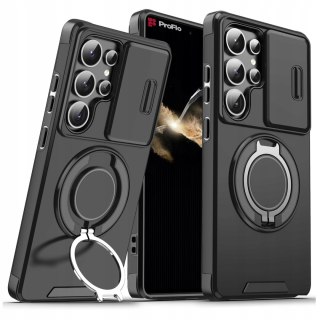 Etui do Samsung S21 Ultra Pancerne z Podstawką Osłona Aparatu Case Czarny