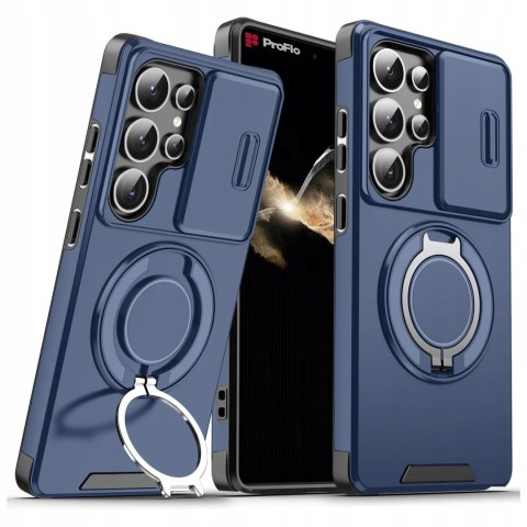 Etui do Samsung S24 Ultra Pancerne Niebieski Osłona Aparatu Case do MagSafe