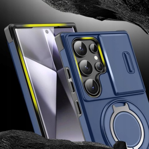 Etui do Samsung S24 Ultra Pancerne Niebieski Osłona Aparatu Case do MagSafe