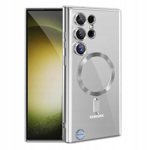 Etui do Samsung S24 Ultra Srebrne Przezroczyste do MagSafe Case Srebrny