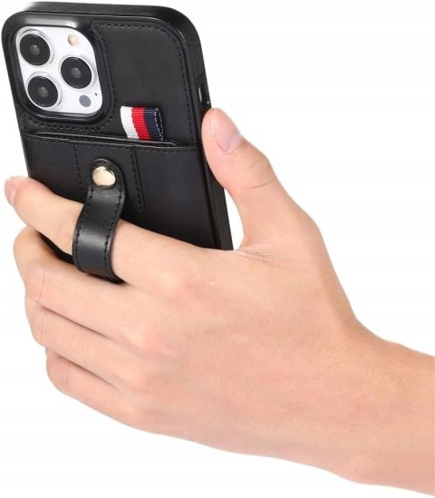 Etui do iPhone 12 / 12 Pro Czarne Skórzane Case Skórzany Czarny Portfel