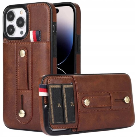 Etui do iPhone 12 Pro Max Skórzane case skórzany brązowy portfel wysuwany