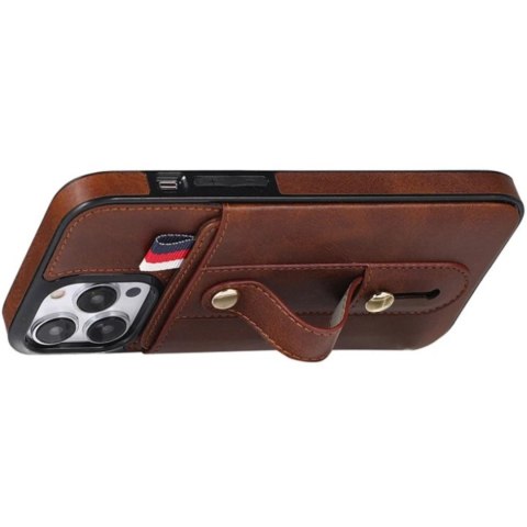 Etui do iPhone 12 Pro Max Skórzane case skórzany brązowy portfel wysuwany