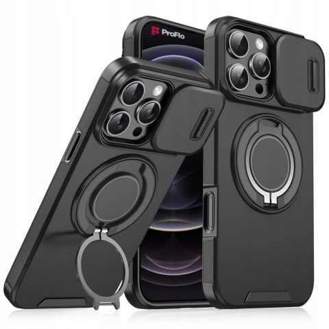 Etui do iPhone 13 Pro Czarne Pancerne do MagSafe Osłona Aparatu Case Czarny