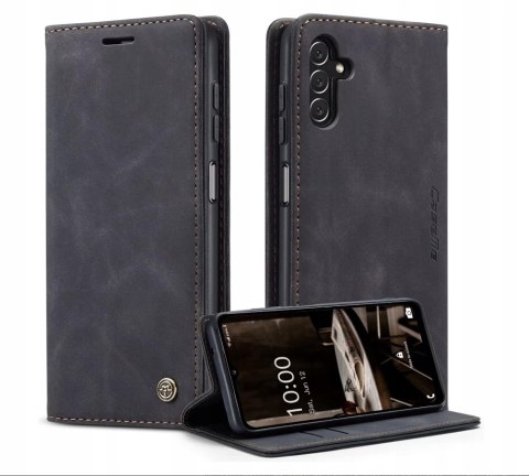 Etui do iPhone 13 Pro Czarny Skórzany Case Czarne Skórzane Pokrowiec