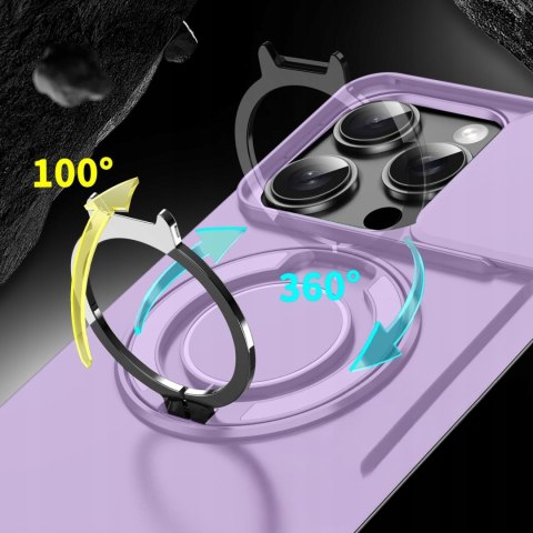 Etui do iPhone 13 Pro Fioletowe Pancerne Osłona Aparatu do MagSafe Case