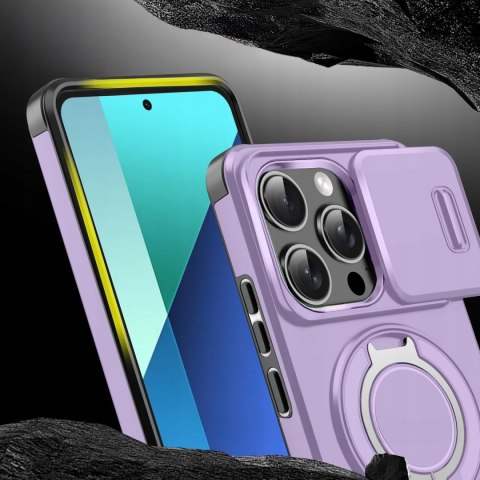 Etui do iPhone 13 Pro Max Fioletowe Pancerne Osłona Aparatu do MagSafe