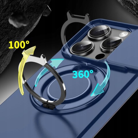 Etui do iPhone 13 Pro Max Niebieskie Pancerne Osłona Aparatów do MagSafe