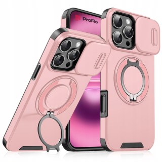 Etui do iPhone 13 Pro Różowe Pancerne Osłona Aparatu do MagSafe Case Różowy