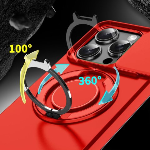 Etui do iPhone 14 Pro Czerwone Pancerne Osłona Aparatów do MagSafe Case