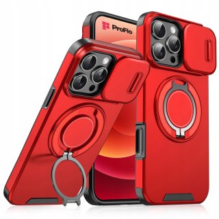 Etui do iPhone 14 Pro Max Czerwone Pancerne Osłona Aparatów do MagSafe