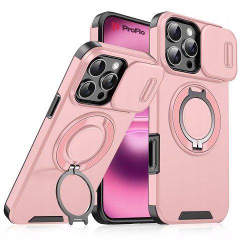 Etui do iPhone 14 Pro Różowe Pancerne Osłona Aparatu do MagSafe Case Różowy