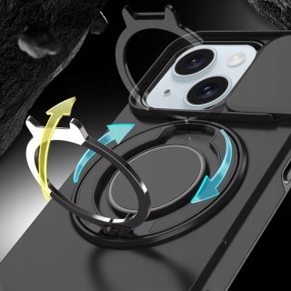 Etui do iPhone 14 i IPhone 13 Pancerne Czarne Uchwyt Osłona aparatów Case