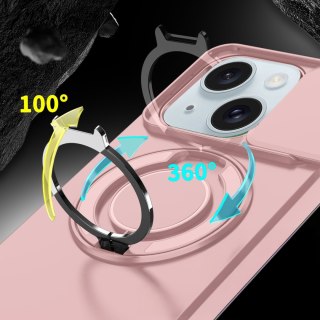 Etui do iPhone 14 i IPhone 13 Pancerne Różowe Uchwyt Osłona aparatów Case