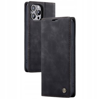 Etui do iPhone 15 Pro Max Czarny Skórzany Case Czarne Skórzane