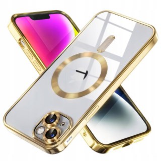 Etui do iPhone 15 Złote do MagSafe Case Złoty z pełną osłoną aparatu