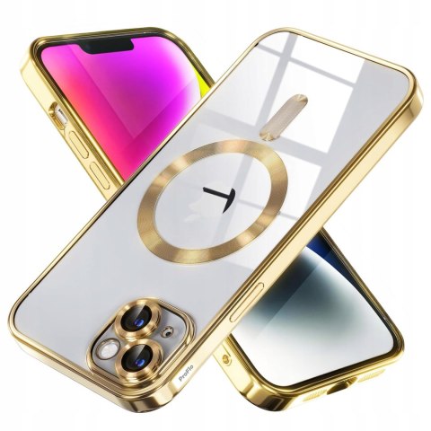 Etui do iPhone 15 Złote do MagSafe Case Złoty z pełną osłoną aparatu