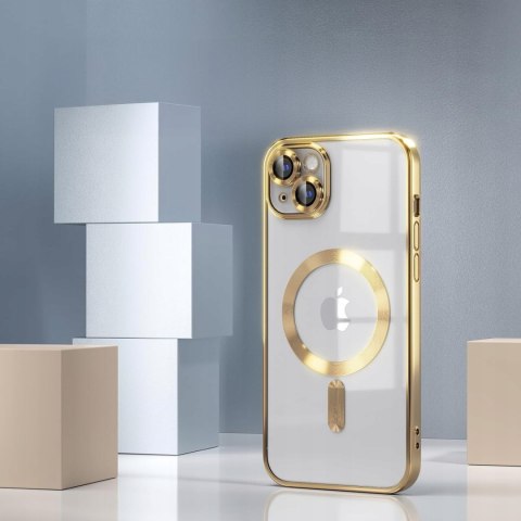 Etui do iPhone 15 Złote do MagSafe Case Złoty z pełną osłoną aparatu