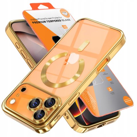 Etui i Szkło ProFlo do iPhone 17 Pro Max do MagSafe Złote Ochrona Aparatu