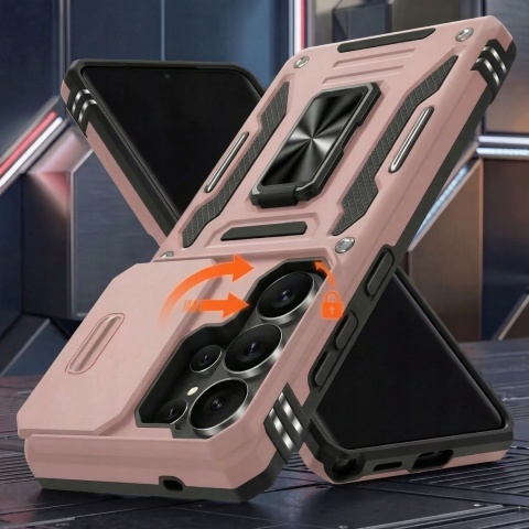 Case do Samsung Galaxy S26 Ultra Różówy Pancerny Etui z podstawką Obudowa