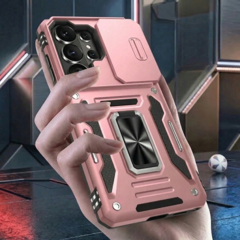 Case do Samsung Galaxy S26 Ultra Różówy Pancerny Etui z podstawką Obudowa