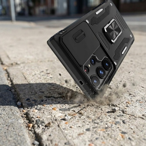 Case do Samsung S26 Ultra Czarny Pancerny Etui z podstawką Ochrona aparatów