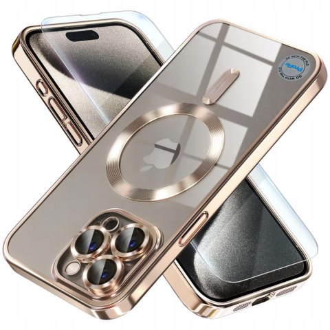 Case do iPhone 12 Pro Złoty do MagSafe złote etui ochrona aparatu Gold