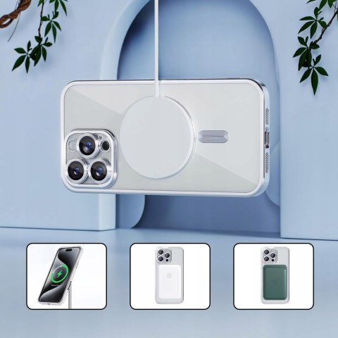 Etui ProFlo do iPhone 16 Pro do MagSafe Magnetyczne Srebrne Osłona Aparatu