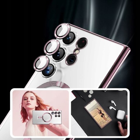 Etui do SAMSUNG S23 ULTRA Różowe do MagSafe Case Rose Gold Przezroczysty