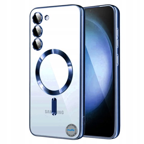 Etui do SAMSUNG S25 Ciemnie Niebieskie do MagSafe Obudowa Przezroczysta