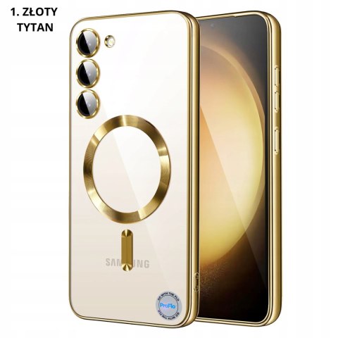 Etui do SAMSUNG S25 Ciemnie Niebieskie do MagSafe Obudowa Przezroczysta